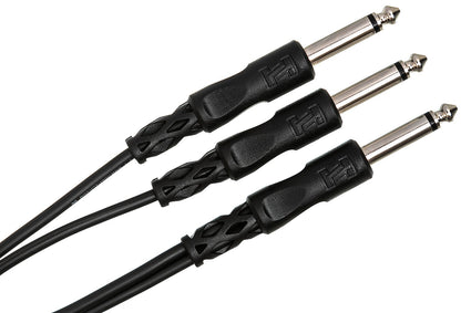 HOSA CYP103 Y Cable 1/4" TS to Dual 1/4" TS