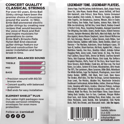 Ernie Ball 3409 Ernesto Palla Black & Gold  Nylon Ball End Classical Guitar Strings 3 Pack 28-42 Gauge