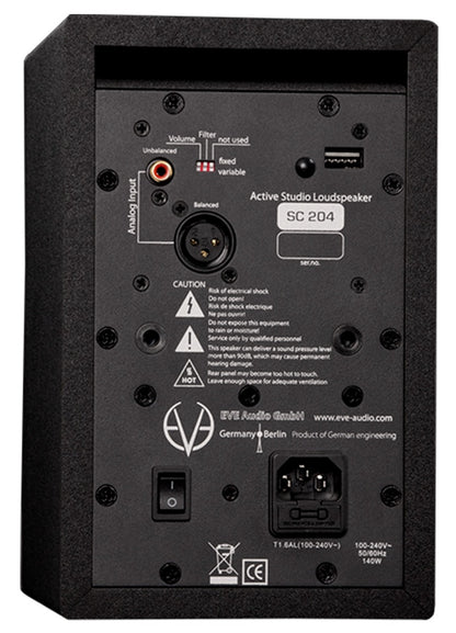 EVE Audio SC204 2 Way 4" Professional Studio Monitor Speaker