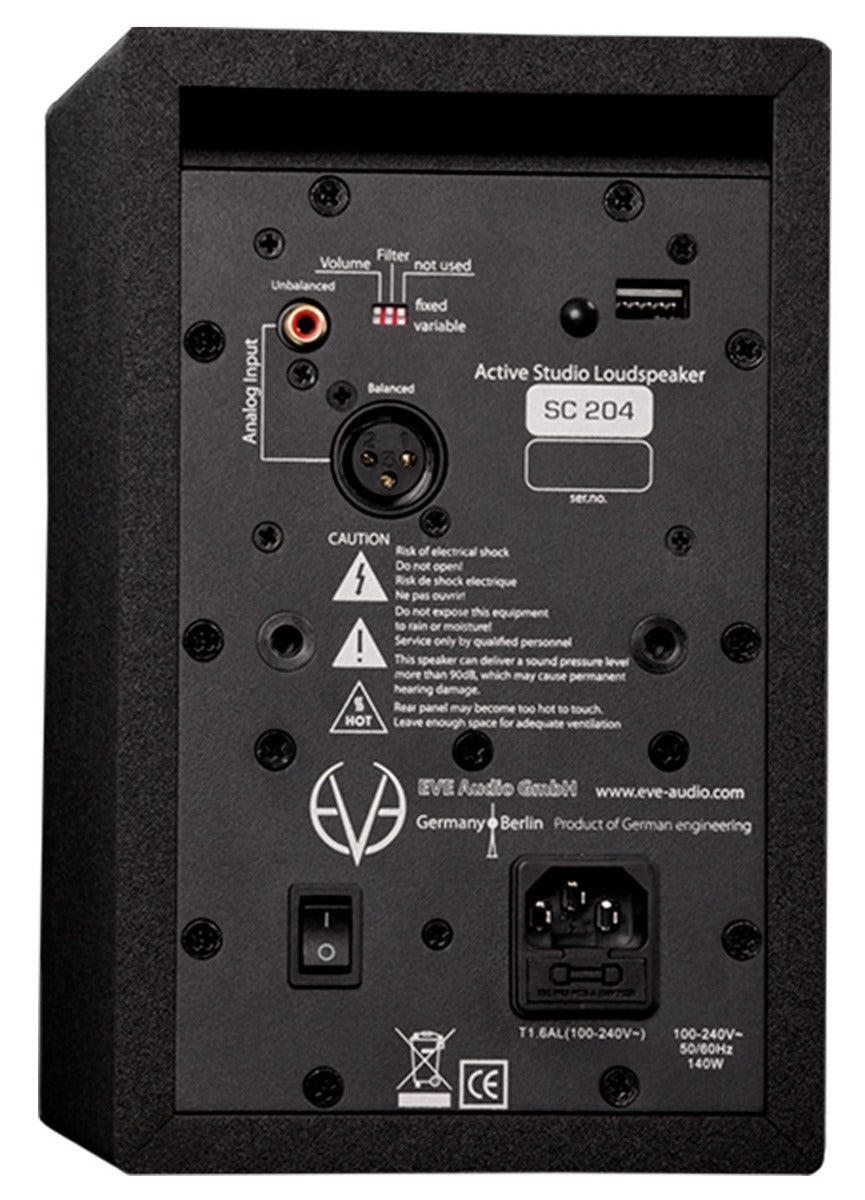 EVE Audio SC204 2 Way 4" Professional Studio Monitor Speaker | EX-DEMO