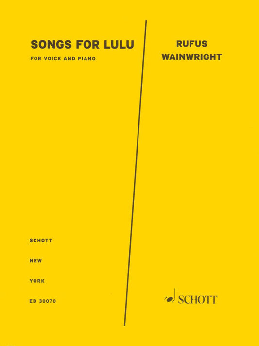 Rufus Wainwright Songs For Lulu Piano/Vocal