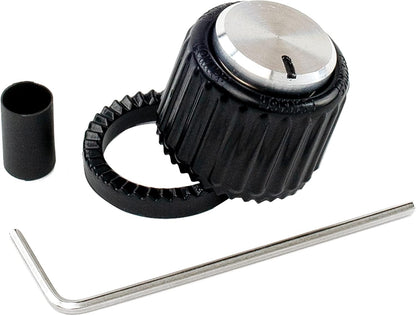 D'Addario LokNob Large Black and Silver Plastic Knob