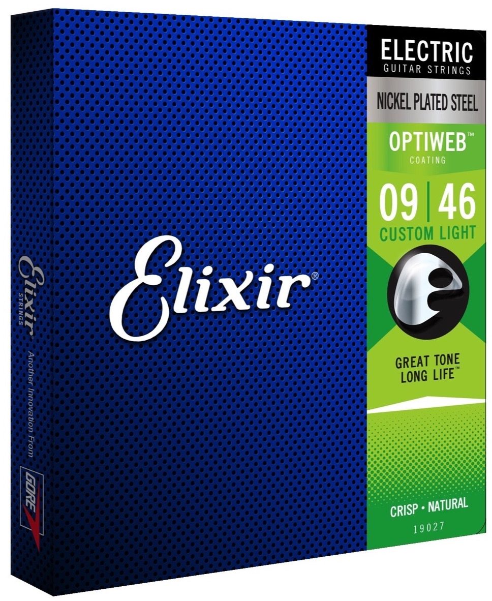 Elixir 19027 Elixir Optiweb Electric Guitar Strings Custom Light 9-46 Gauge