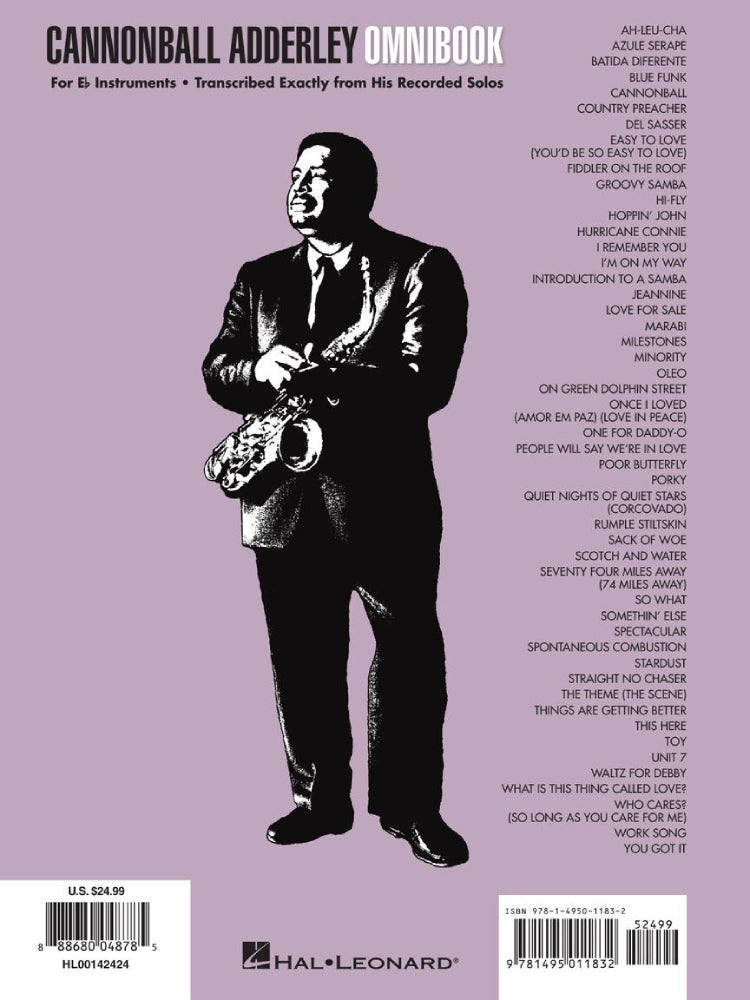 Cannonball Adderley Omnibook E Flat Edition