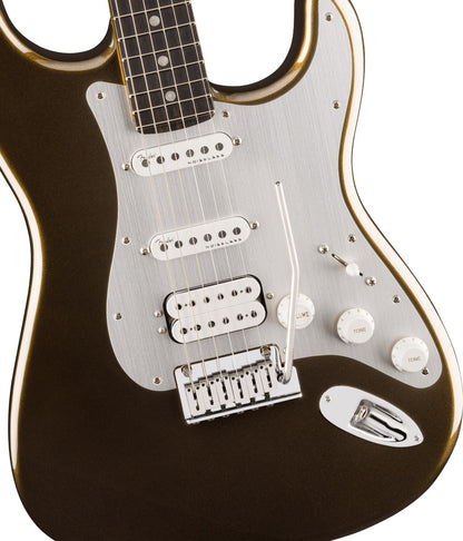 Fender American Ultra II Stratocaster HSS, Ebony Fingerboard in Texas Tea