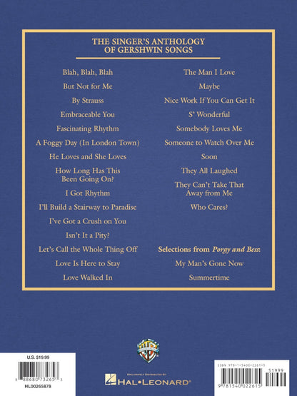 The Singers Anthology of Gershwin Songs Mezzo Soprano Belter