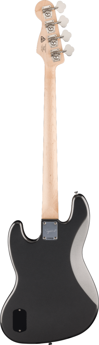 Squier FSR Affinity Series Active Jazz Bass, Laurel Fingerboard, White Pickguard in Charcoal Frost Metallic