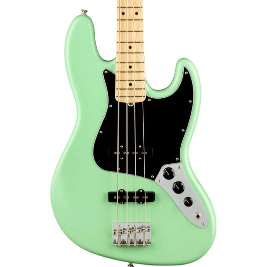Fender American Performer Jazz Bass, Maple Fingerboard in Satin Surf Green