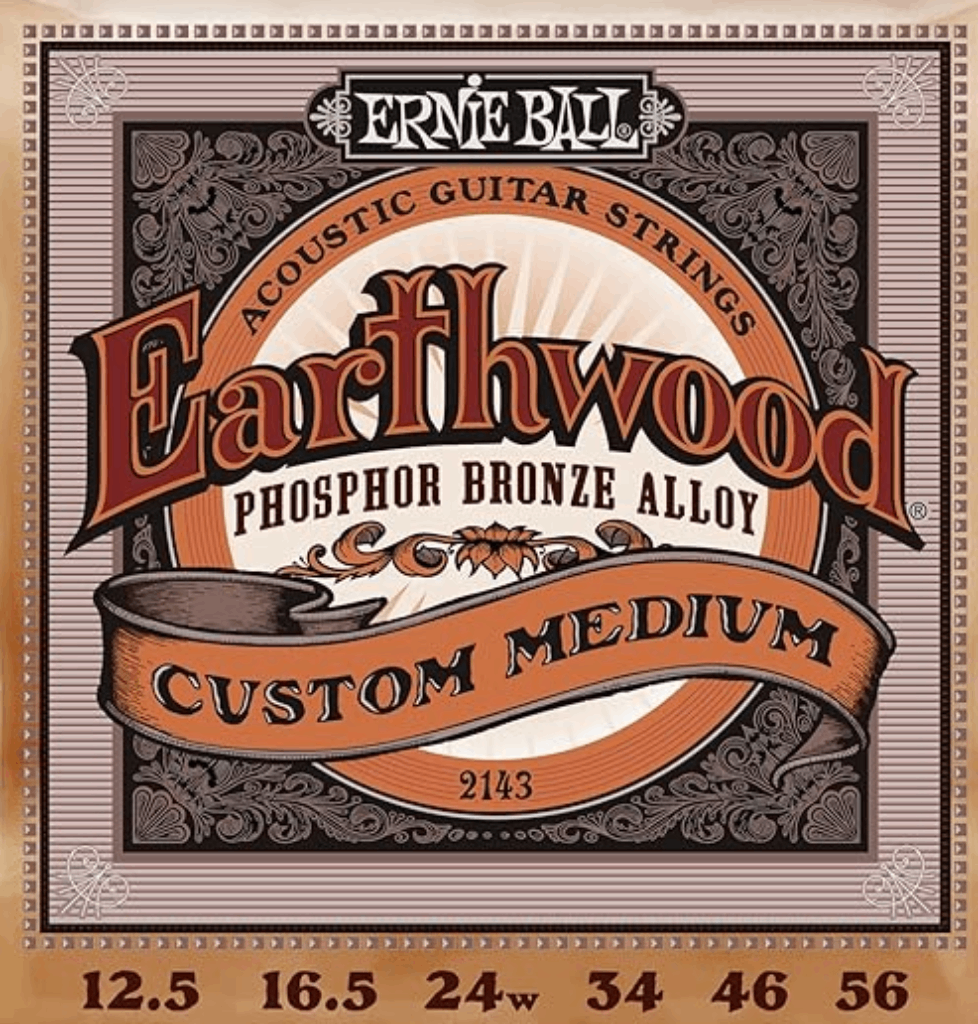 Ernie Ball Earthwood Phosphor Bronze Custom Light Acoustic Guitar Strings 11.5 - 54 Gauge