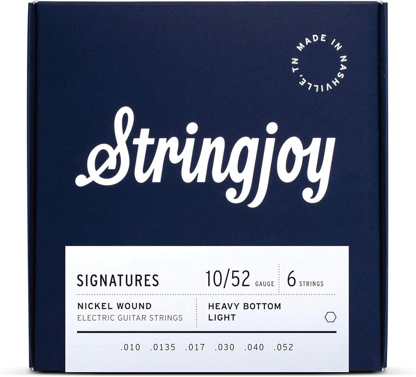 Stringjoy Signatures Nickel Wound Electric Guitar Strings Heavy Bottom Light 10-52 Gauge