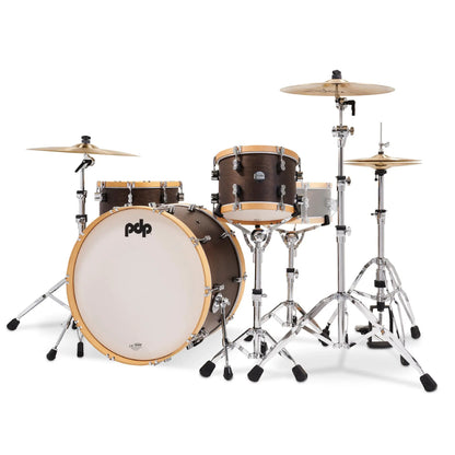 PDP Concept Maple Classic 3-Piece 24" Shell Pack in Walnut Stain with Natural Hoops