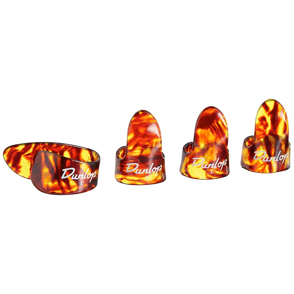 Jim Dunlop Plastic Thumb & Fingerpick Pack 1 Thumb & 3 Fingerpicks Large in Shell