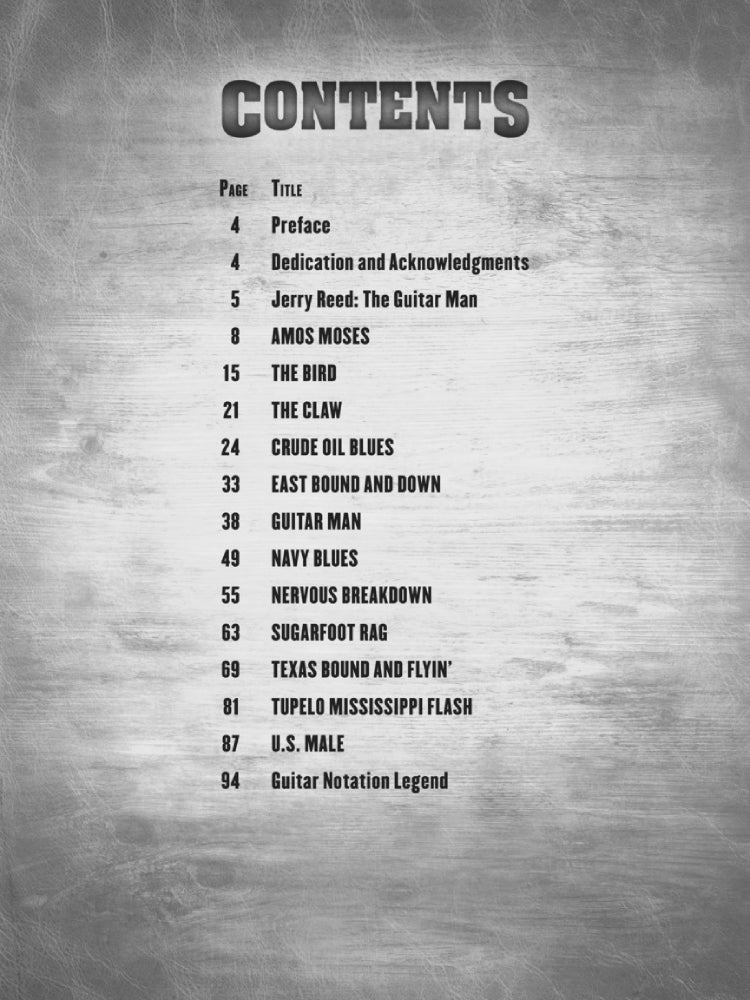 Jerry Reed Guitar Signature Licks BK/OLA Guitar Tab
