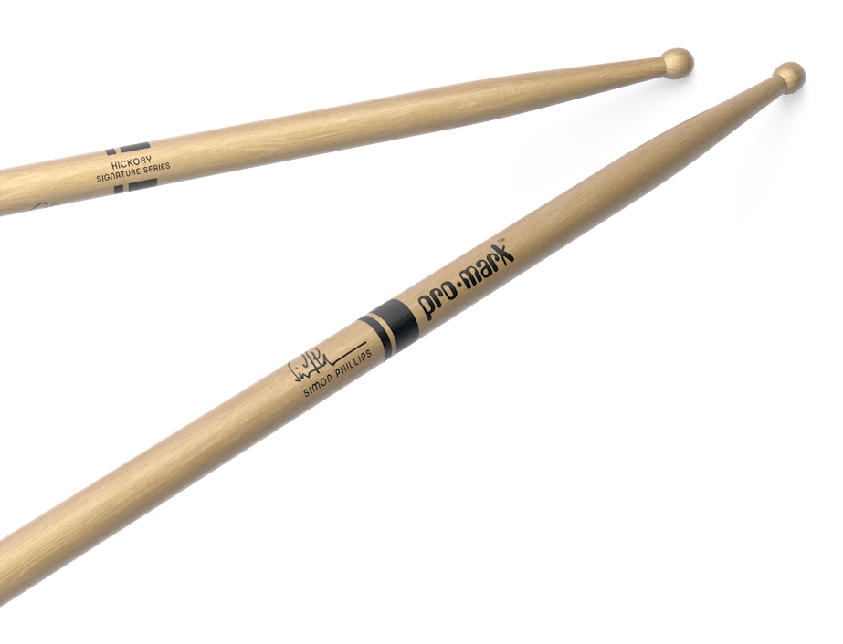 Promark Simon Phillips Lacquered Hickory Wood Tip Drumsticks