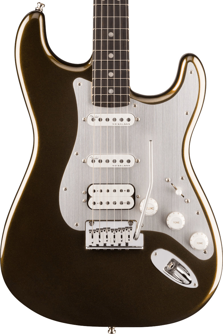 Fender American Ultra II Stratocaster HSS, Ebony Fingerboard in Texas Tea