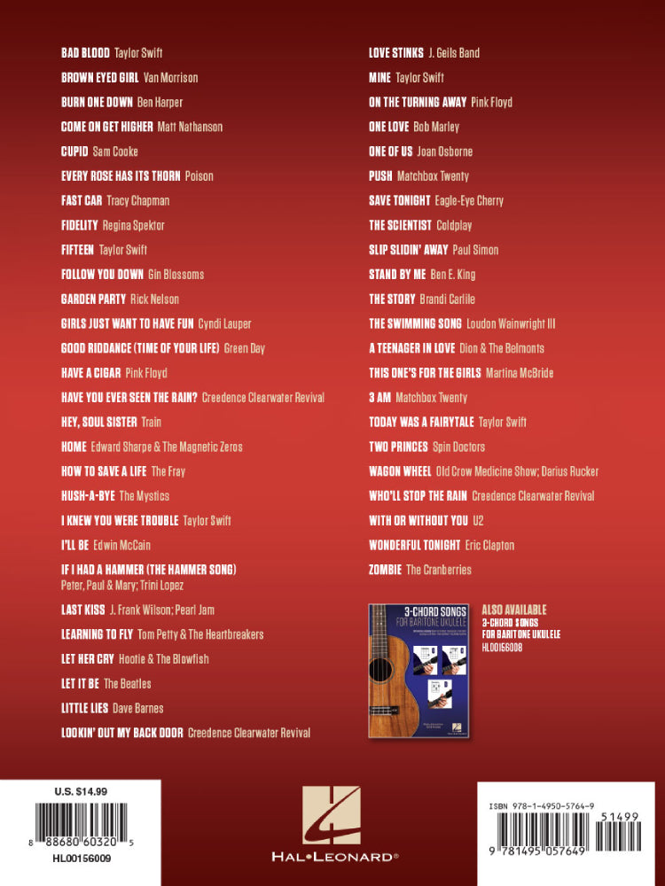 4 Chord Songs For Baritone Ukulele G-C-D-Em