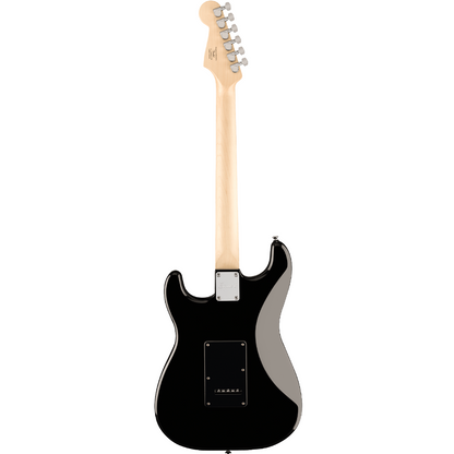 Squier FSR Squier Sonic Stratocaster, Maple Fingerboard, Black Pickguard in White Plastic Parts, Black