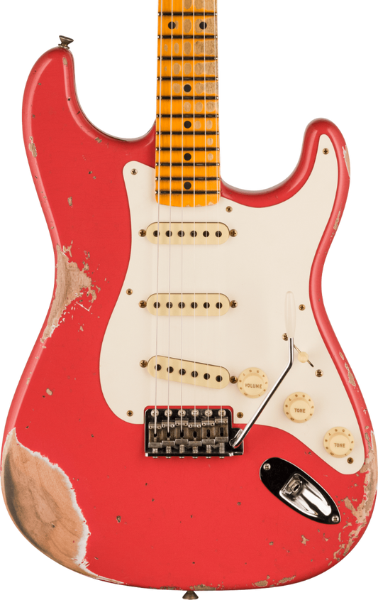 Fender Custom Shop 1957 Stratocaster Heavy Relic Electric Guitar in Aged Fiesta Red