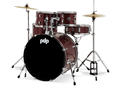 PDP Center Stage 22" 5 Piece Drum Kit in Ruby Red Sparkle