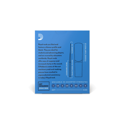 Royal By D'Addario Strength 2.5 10 Pack Alto Saxophone Reeds