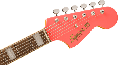 Squier FSR Classic Vibe™ Bass VI, Laurel Fingerboard, Mint Pickguard, Matching Headstock in Tahitian Coral