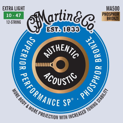 Martin Phosphor Bronze Authentic Acoustic Guitar Extra Light 12 String