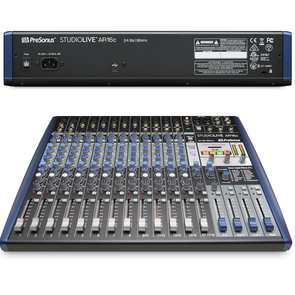 PreSonus StudioLive AR16c 16 channel USB C Compatible Audio Interface / Mixer / Recorder
