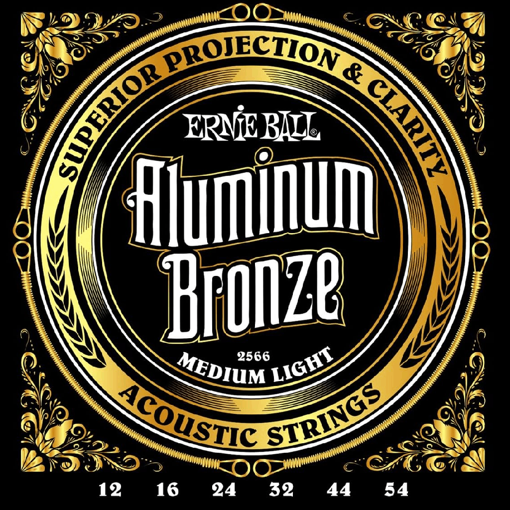 Ernie Ball MEDIUM LIGHT ALUMINUM BRONZE ACOUSTIC GUITAR STRINGS 12-54 GAUGE