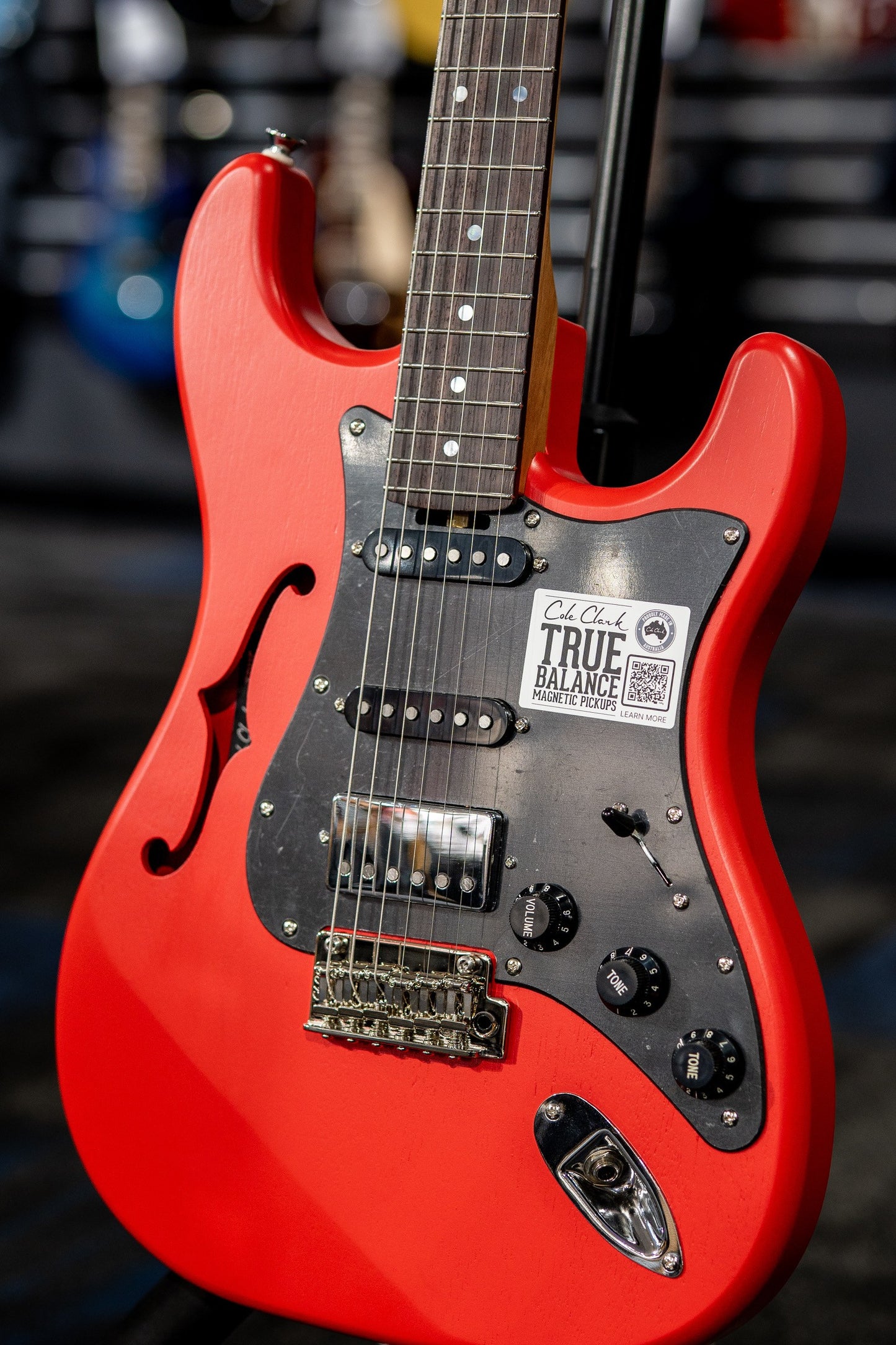 Cole Clark HB Hollow Baby, HSS, Black Pickguard in Red