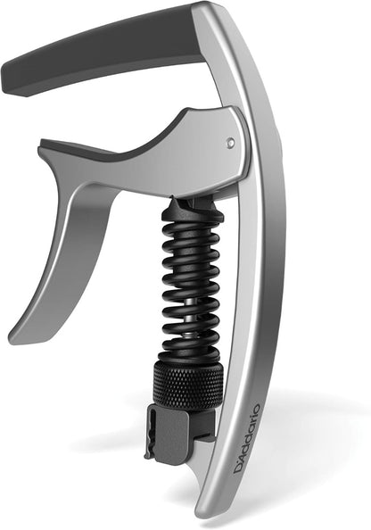 D'Addario Tri-Action Capo Adjustable Tension in Silver