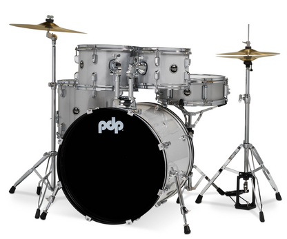 PDP Center Stage 20" 5 Piece Drum Kit in Diamond White Sparkle