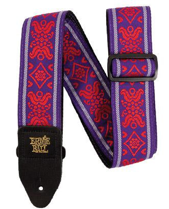 Ernie Ball Classis Jacquard Guitar Or Bass Strap in Royal Flush Red