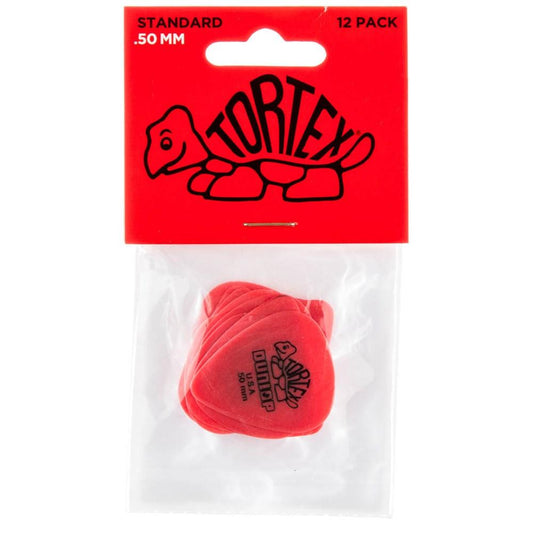 Jim Dunlop Tortex Standard Guitar Picks .50mm 12 Pack in Red