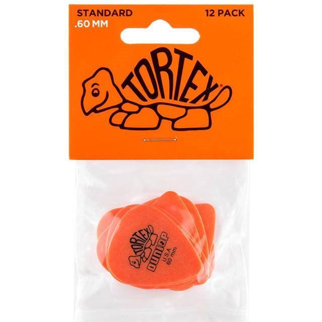 Jim Dunlop Tortex Standard Guitar Pick .60mm 12 Pack in Orange
