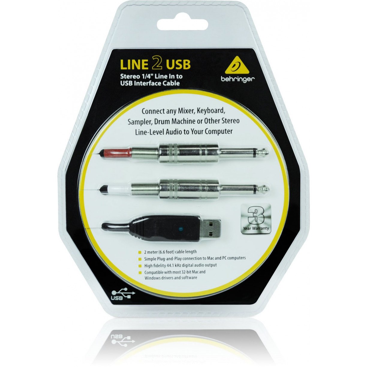 Behringer LINE 2 USB 6.6ft Interface Cable