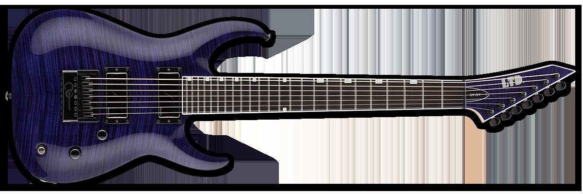 ESP LTD SH 7 EverTune Brian (Head) Welch Signature  Series 7 Strings Electric Guitar in See Thru Purple