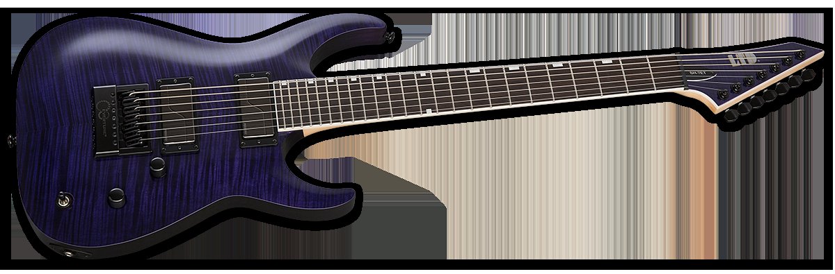 ESP LTD SH 7 EverTune Brian (Head) Welch Signature  Series 7 Strings Electric Guitar in See Thru Purple