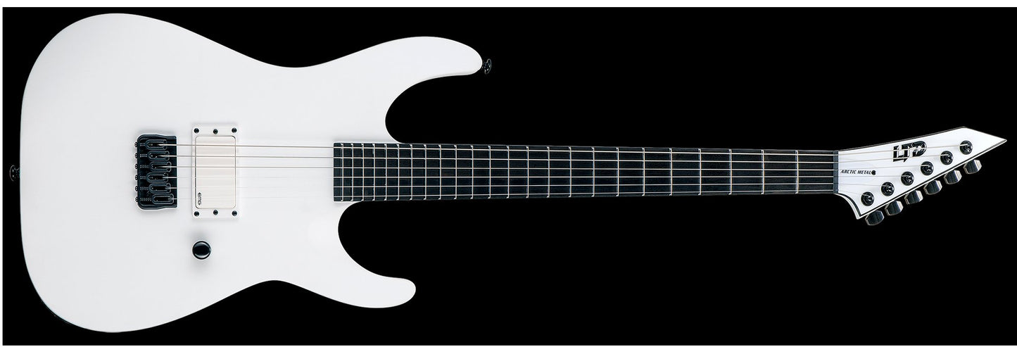 ESP LTD M HT Arctic Metal Electric Guitar in Snow White Satin