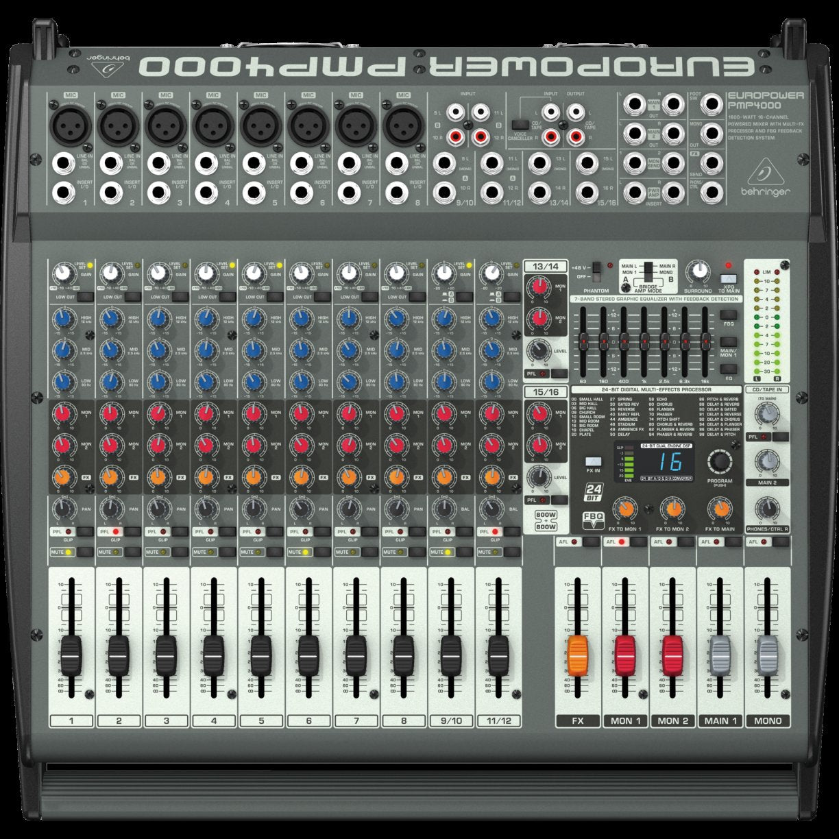 Behringer EuroPower PMP4000 1600W 16 Channel Powered Mixer