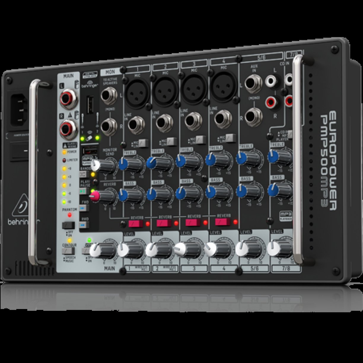 Behringer Europower PMP500MP3 Ultra-Compact 500W 8-Channel Powered Mixer