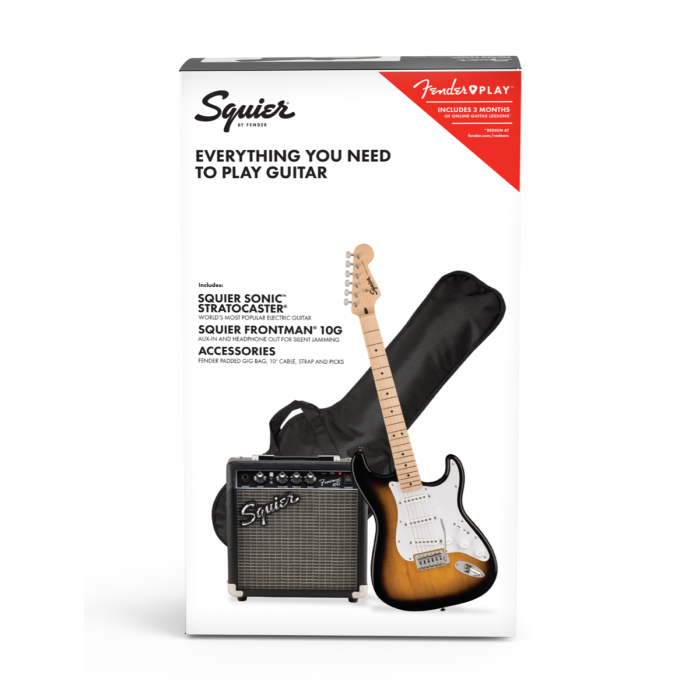 Squier Sonic Stratocaster Pack Maple Fingerboard in 2 Color