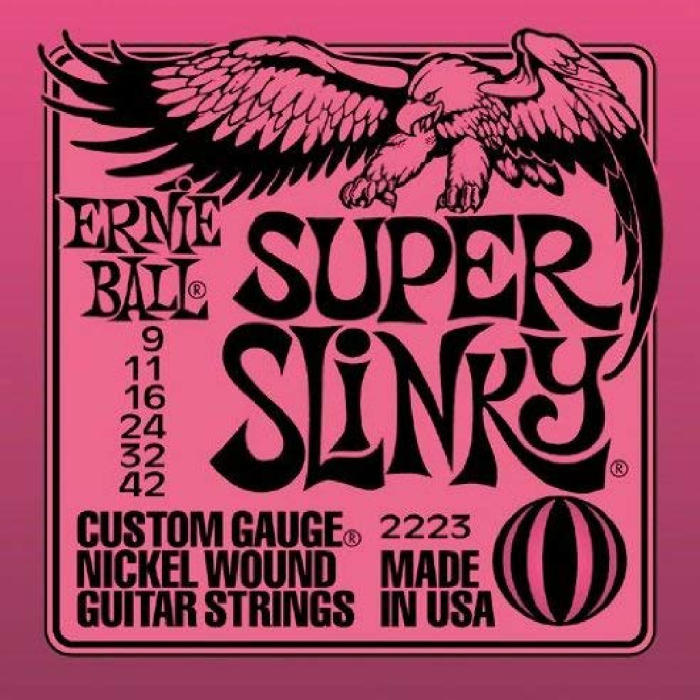Ernie Ball SUPER SLINKY NICKEL WOUND ELECTRIC GUITAR STRINGS 9 42