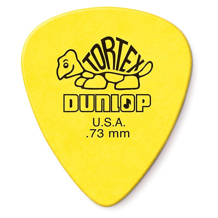 Jim Dunlop Tortex Standard Guitar Picks .73mm 12 Pack in Yellow