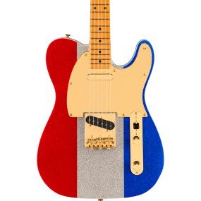 Fender Buck Owens Telecaster, Maple Fingerboard in Red, Silver and Blue Sparkle