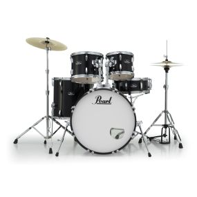 Pearl RS Roadshow-X 22" 5-Pcs Fusion Plus Drum Kit (22BD, 10TT, 12TT, 16FT, 14SD) Package in Jet Black