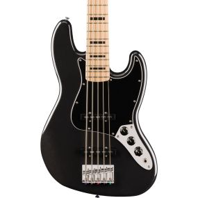 Squier Affinity Series Active Jazz Bass V, Maple Fingerboard in Black Metallic