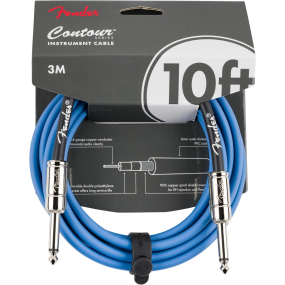 Fender Contour 10' Instrument Cable in Lake Placid Blue