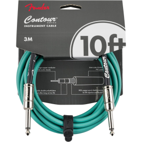 Fender Contour 10' Instrument Cable in Sherwood Green