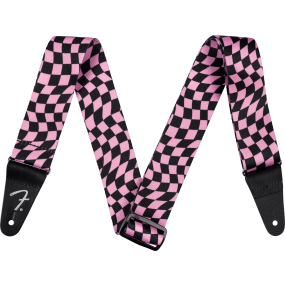 Fender Wavy Checkerboard Polyester Strap in Pink