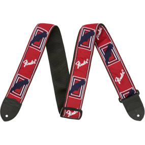 Fender 2" Monogrammed Straps in Red & White and Blue